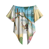Aloha Hawaii Makahiki Hula Dance Off Shoulder Wrap Waist Top Beach Scenery LT7 - Polynesian Pride