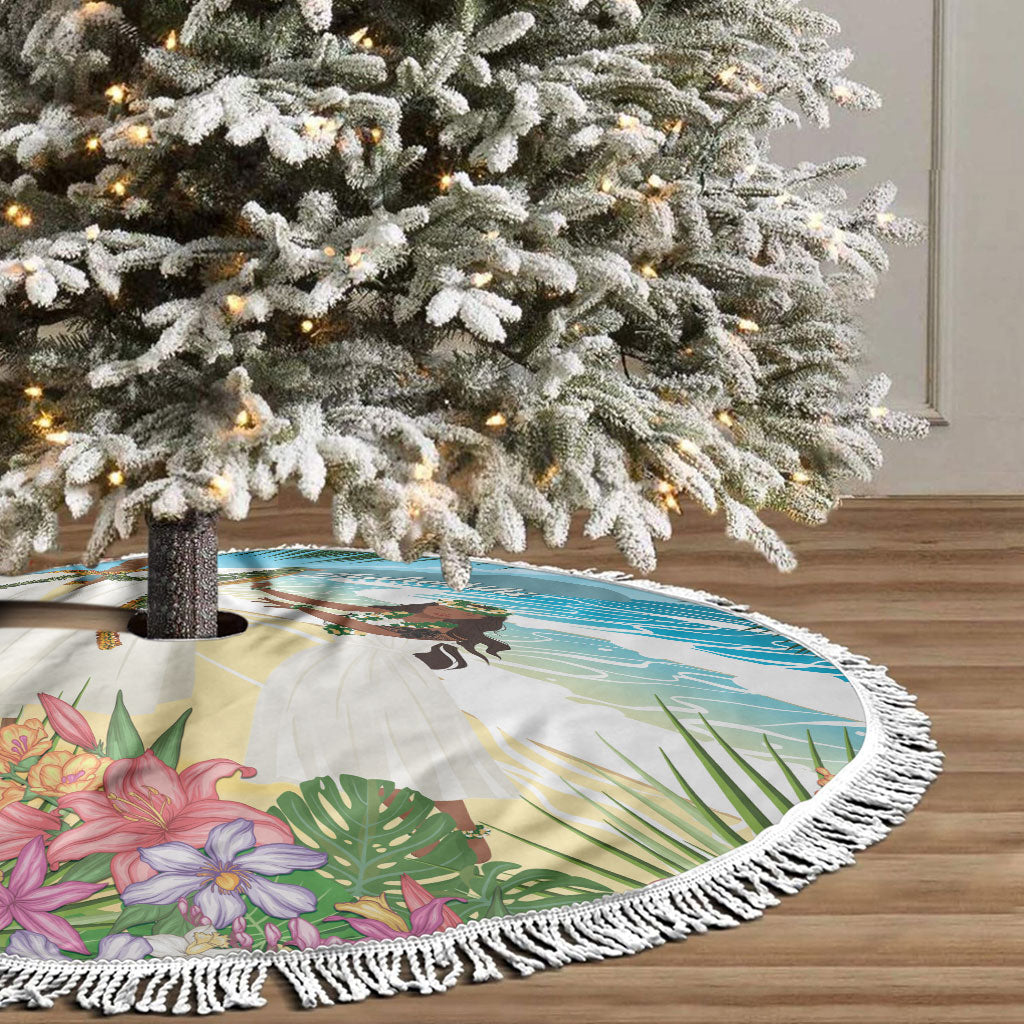 Aloha Hawaii Makahiki Hula Dance Tree Skirt Beach Scenery LT7 - Polynesian Pride