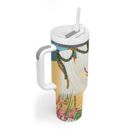 Aloha Hawaii Makahiki Hula Dance Tumbler With Handle Beach Scenery LT7 - Polynesian Pride