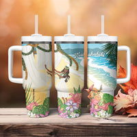 Aloha Hawaii Makahiki Hula Dance Tumbler With Handle Beach Scenery LT7 - Polynesian Pride