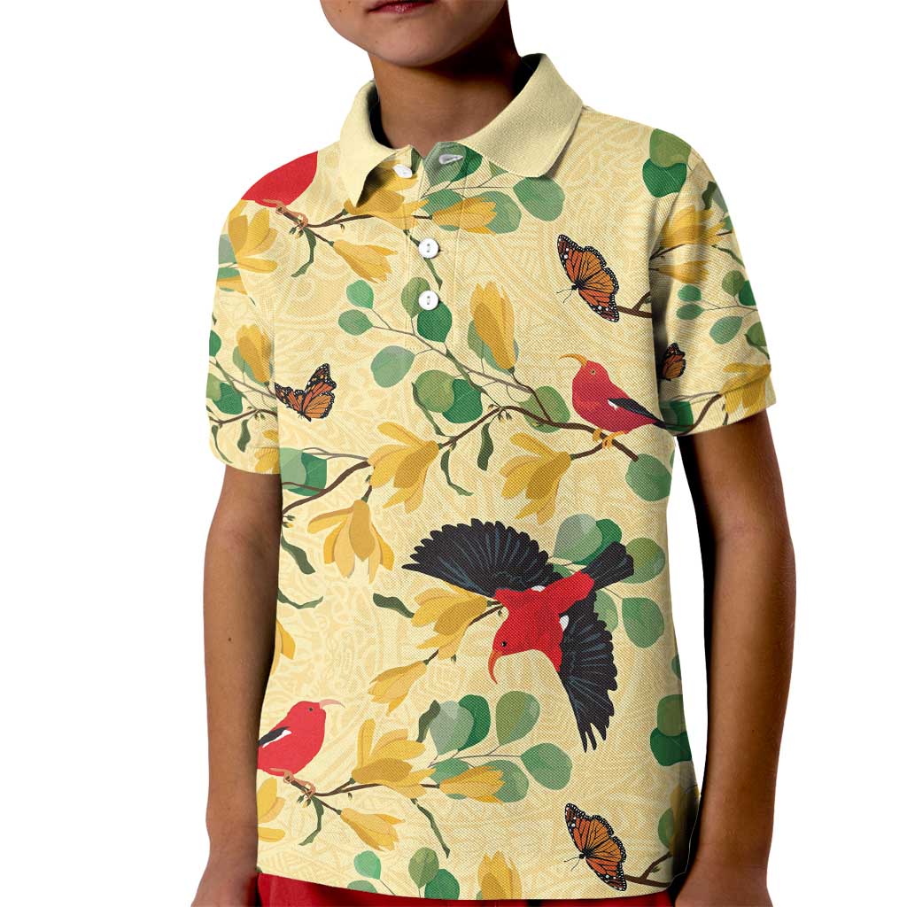 Aloha Hawaii Kid Polo Shirt I'iwi on Mamane Pastel Cream