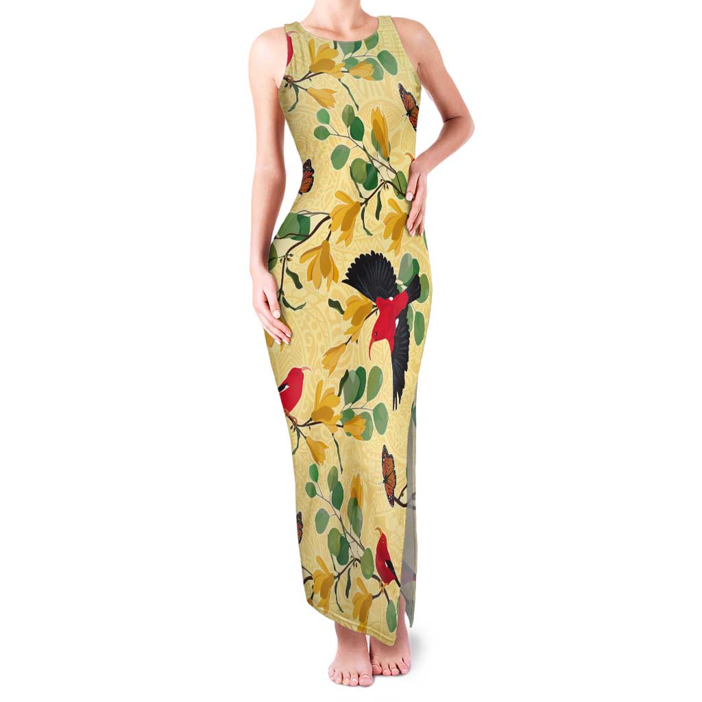 Aloha Hawaii Tank Maxi Dress I'iwi on Mamane Pastel Cream