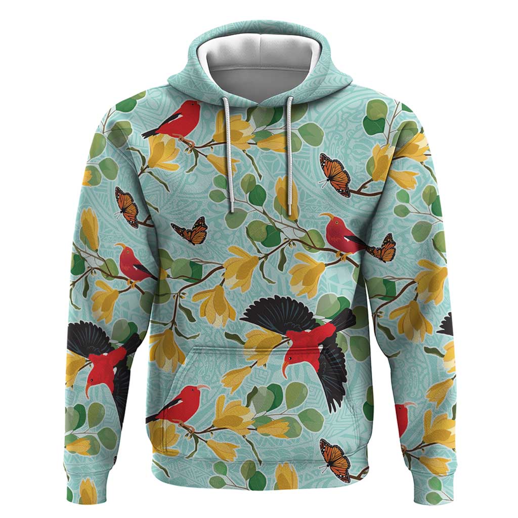 Aloha Hawaii Hoodie I'iwi on Mamane Pastel Turquoise