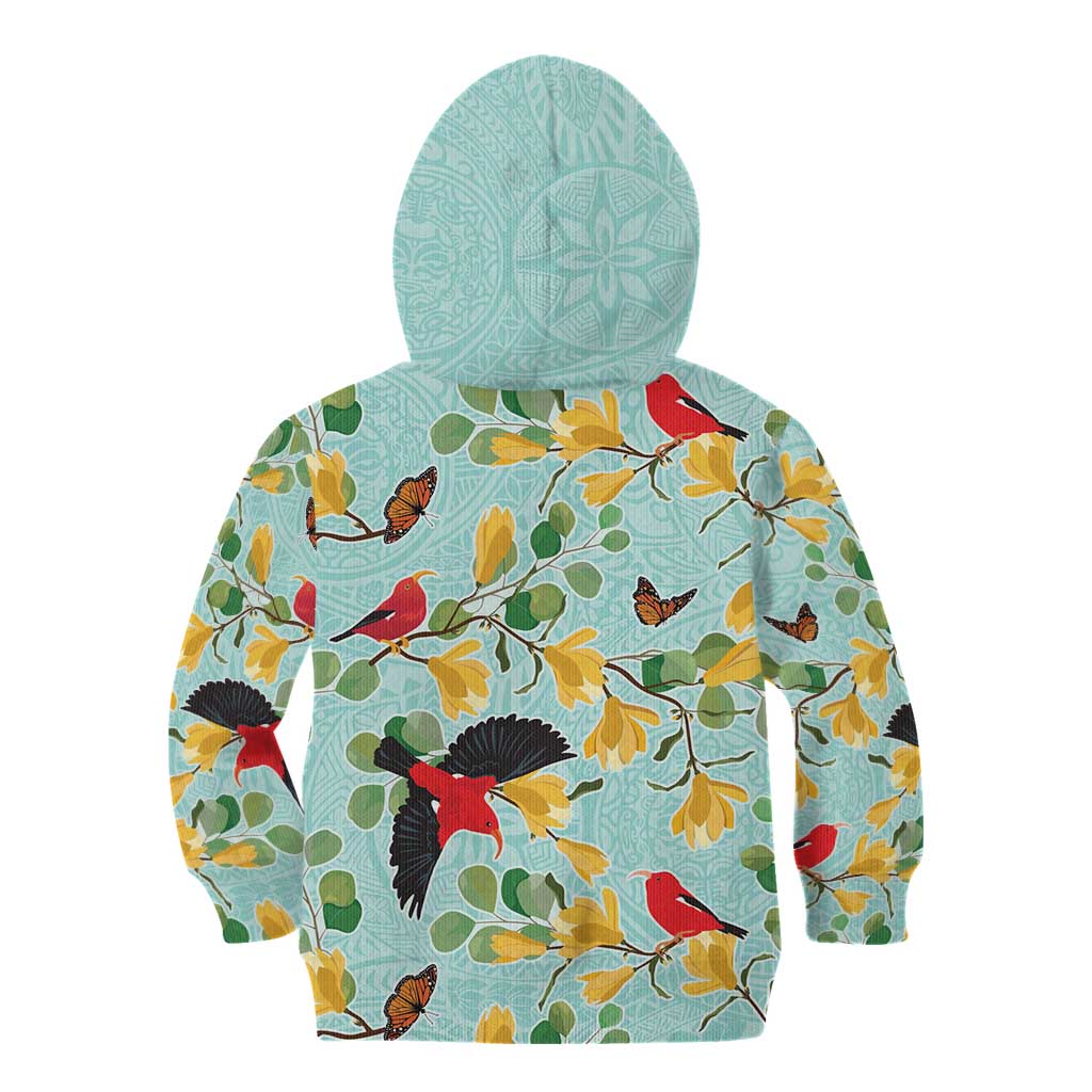 Aloha Hawaii Kid Hoodie I'iwi on Mamane Pastel Turquoise
