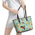 Aloha Hawaii Leather Tote Bag I'iwi on Mamane Pastel Turquoise