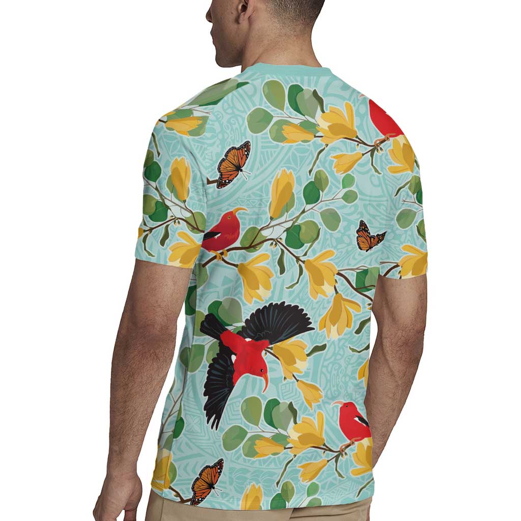 Aloha Hawaii Rugby Jersey I'iwi on Mamane Pastel Turquoise