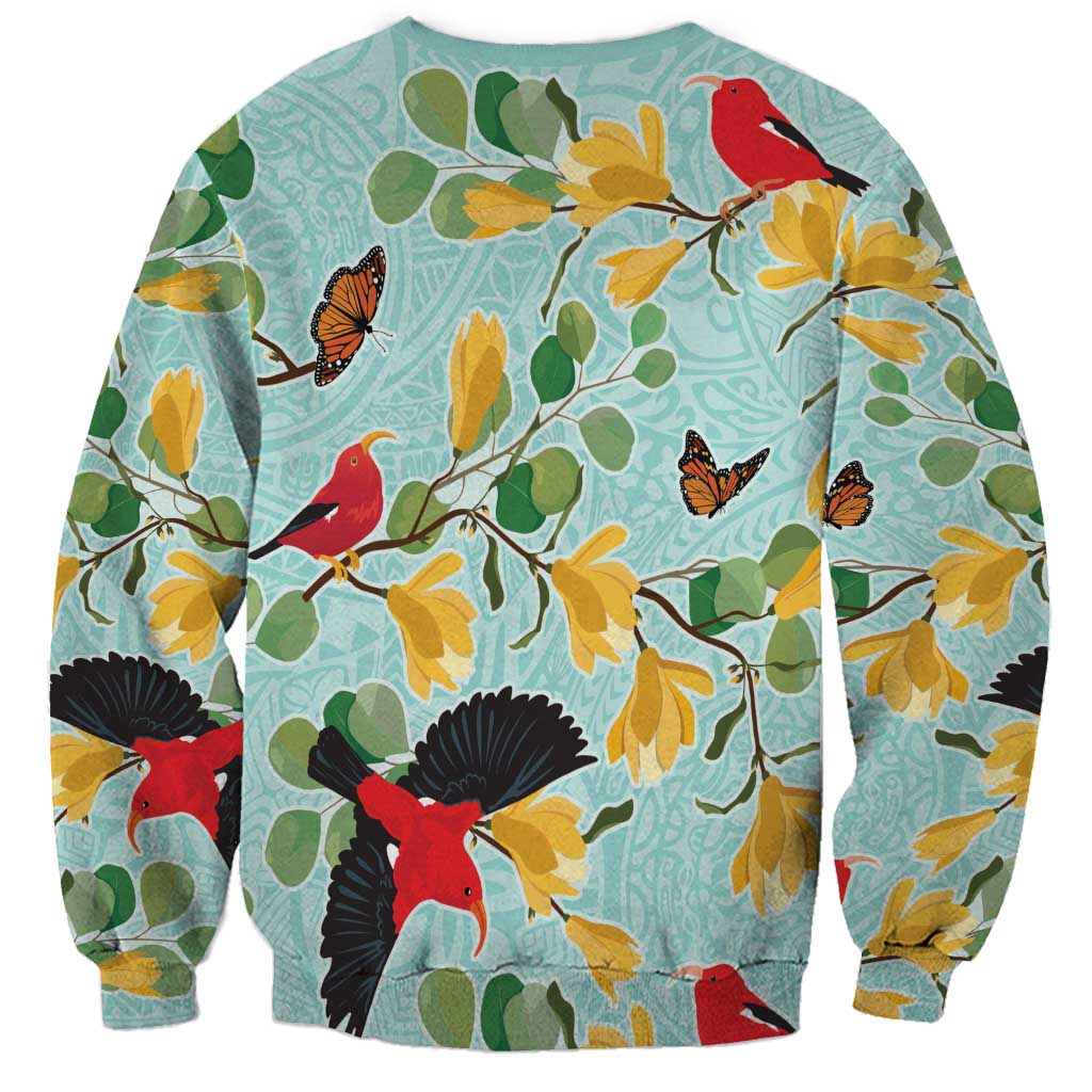 Aloha Hawaii Sweatshirt I'iwi on Mamane Pastel Turquoise
