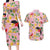 Aloha Hawaii Couples Matching Long Sleeve Bodycon Dress and Hawaiian Shirt I'iwi on Mamane Pastel Pink