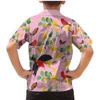 Aloha Hawaii Family Matching Mermaid Dress and Hawaiian Shirt I'iwi on Mamane Pastel Pink