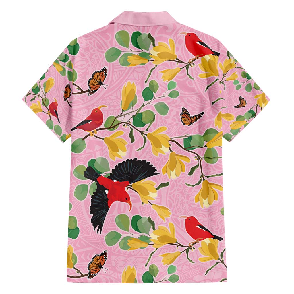 Aloha Hawaii Family Matching Tank Maxi Dress and Hawaiian Shirt I'iwi on Mamane Pastel Pink