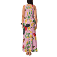 Aloha Hawaii Family Matching Tank Maxi Dress and Hawaiian Shirt I'iwi on Mamane Pastel Pink