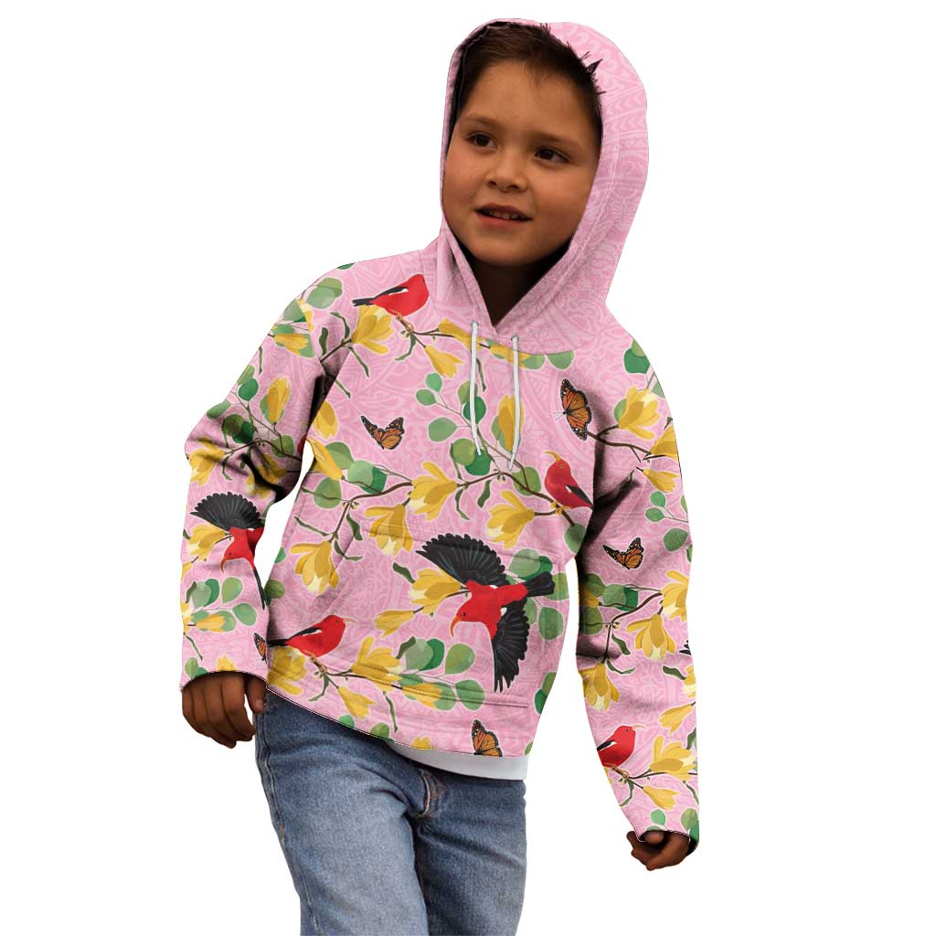 Aloha Hawaii Kid Hoodie I'iwi on Mamane Pastel Pink
