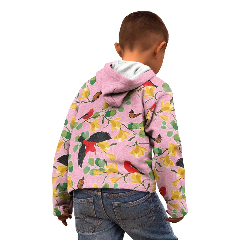 Aloha Hawaii Kid Hoodie I'iwi on Mamane Pastel Pink