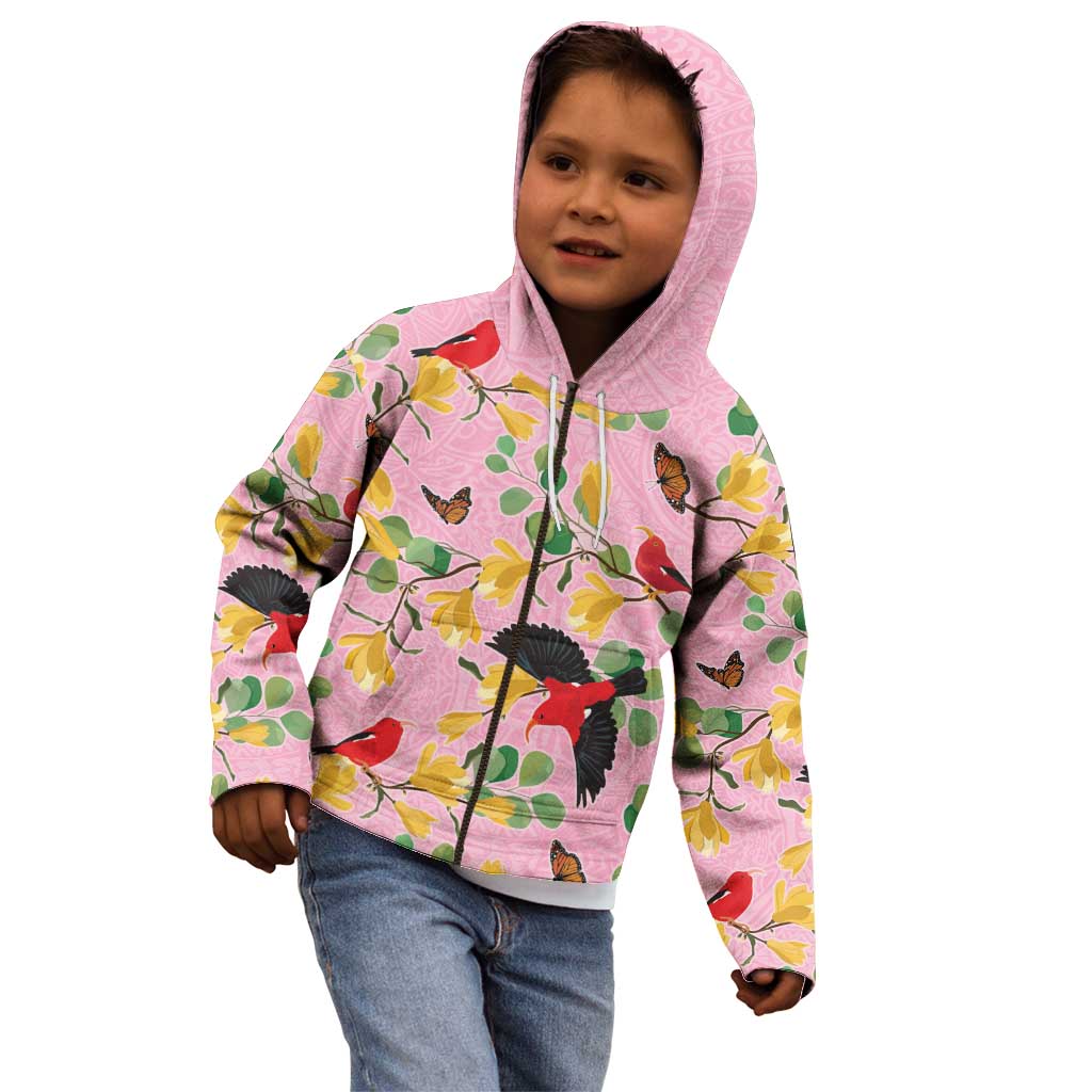 Aloha Hawaii Kid Hoodie I'iwi on Mamane Pastel Pink
