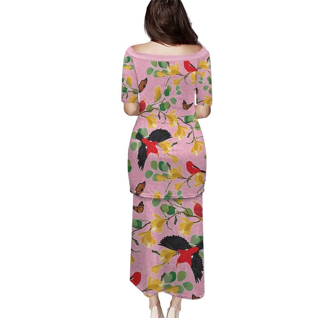 Aloha Hawaii Puletasi I'iwi on Mamane Pastel Pink