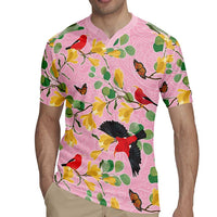 Aloha Hawaii Rugby Jersey I'iwi on Mamane Pastel Pink