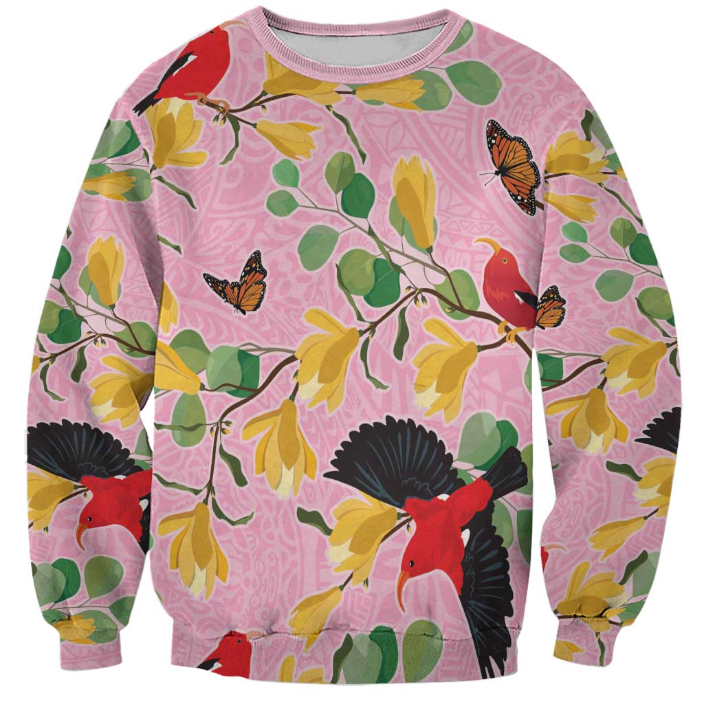 Aloha Hawaii Sweatshirt I'iwi on Mamane Pastel Pink