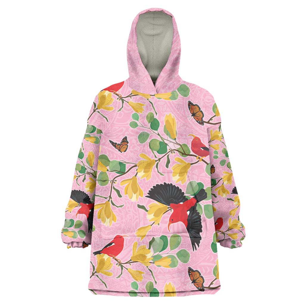 Aloha Hawaii Wearable Blanket Hoodie I'iwi on Mamane Pastel Pink