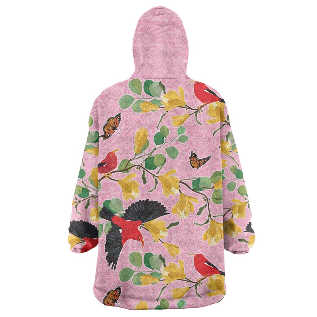 Aloha Hawaii Wearable Blanket Hoodie I'iwi on Mamane Pastel Pink