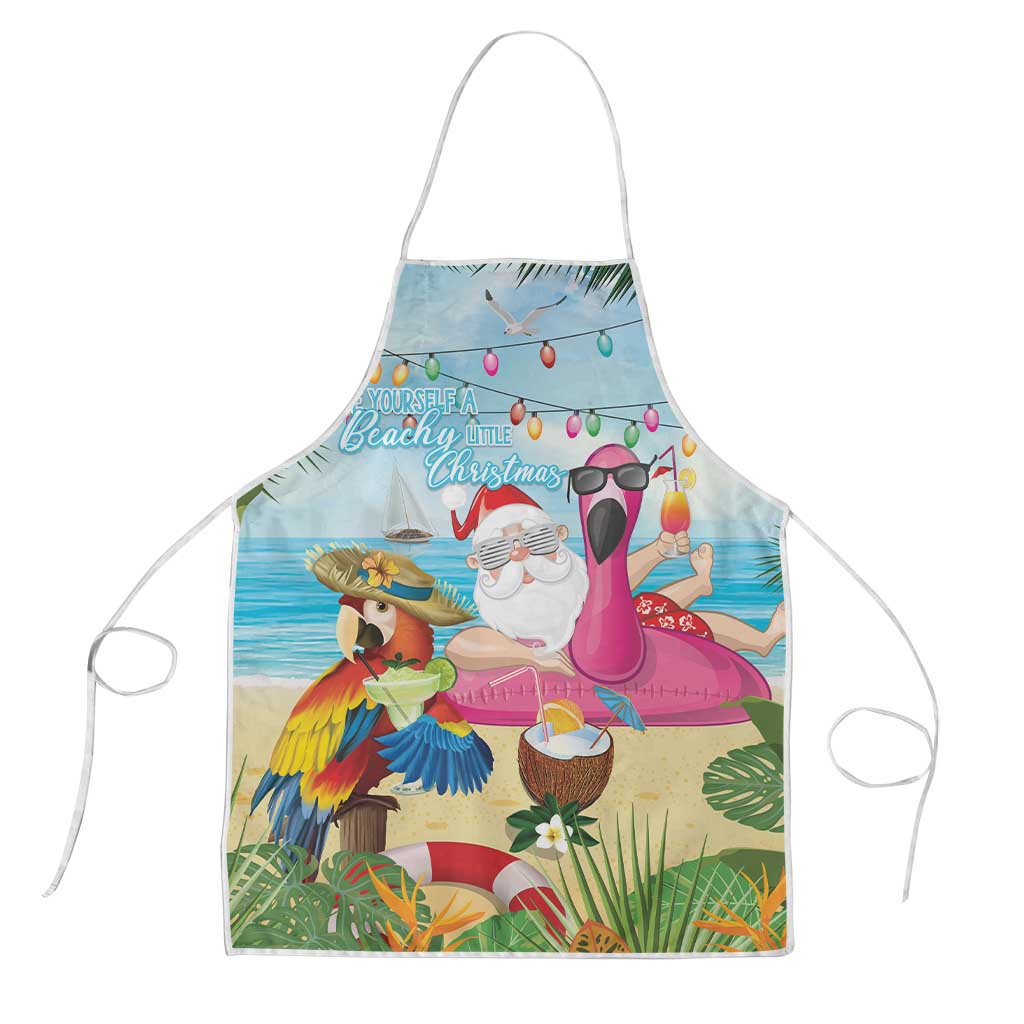 Have Yourself A Beachy Little Christmas Apron with Santa Chilling - Polynesian Pride