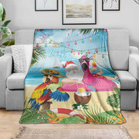 Have Yourself A Beachy Little Christmas Blanket with Santa Chilling - Polynesian Pride