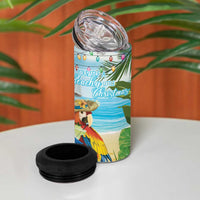Have Yourself A Beachy Little Christmas 4 in 1 Can Cooler Tumbler with Santa Chilling - Polynesian Pride