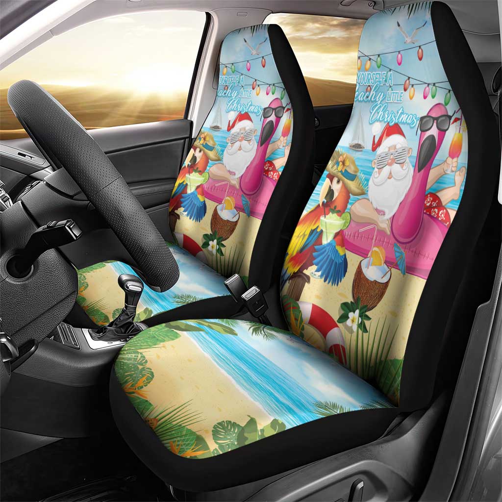 Have Yourself A Beachy Little Christmas Car Seat Cover with Santa Chilling - Polynesian Pride
