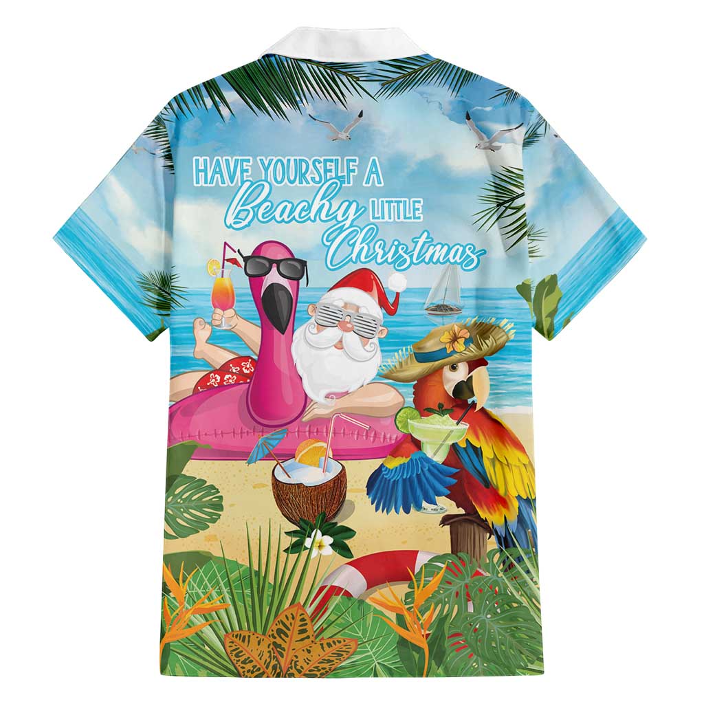 Have Yourself A Beachy Little Christmas Family Matching Long Sleeve Bodycon Dress and Hawaiian Shirt with Santa Chilling - Polynesian Pride