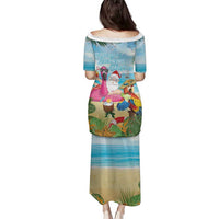 Have Yourself A Beachy Little Christmas Family Matching Puletasi and Hawaiian Shirt with Santa Chilling - Polynesian Pride