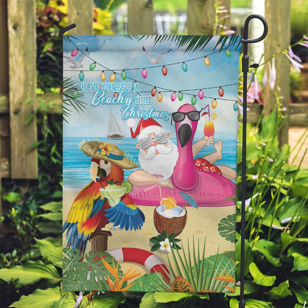 Have Yourself A Beachy Little Christmas Garden Flag with Santa Chilling - Polynesian Pride
