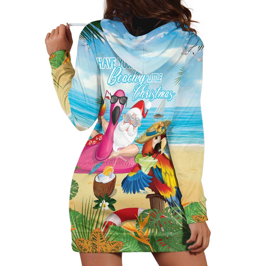 Have Yourself A Beachy Little Christmas Hoodie Dress with Santa Chilling - Polynesian Pride