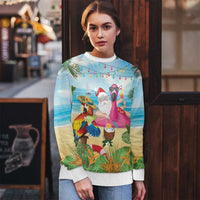 Have Yourself A Beachy Little Christmas Ugly Christmas Sweater with Santa Chilling - Polynesian Pride