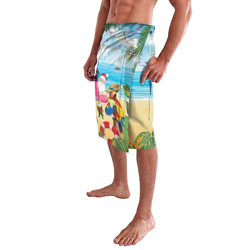 Have Yourself A Beachy Little Christmas Lavalava with Santa Chilling - Polynesian Pride