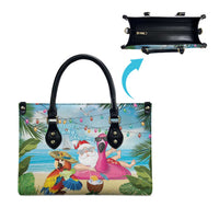 Have Yourself A Beachy Little Christmas Leather Bag with Santa Chilling - Polynesian Pride