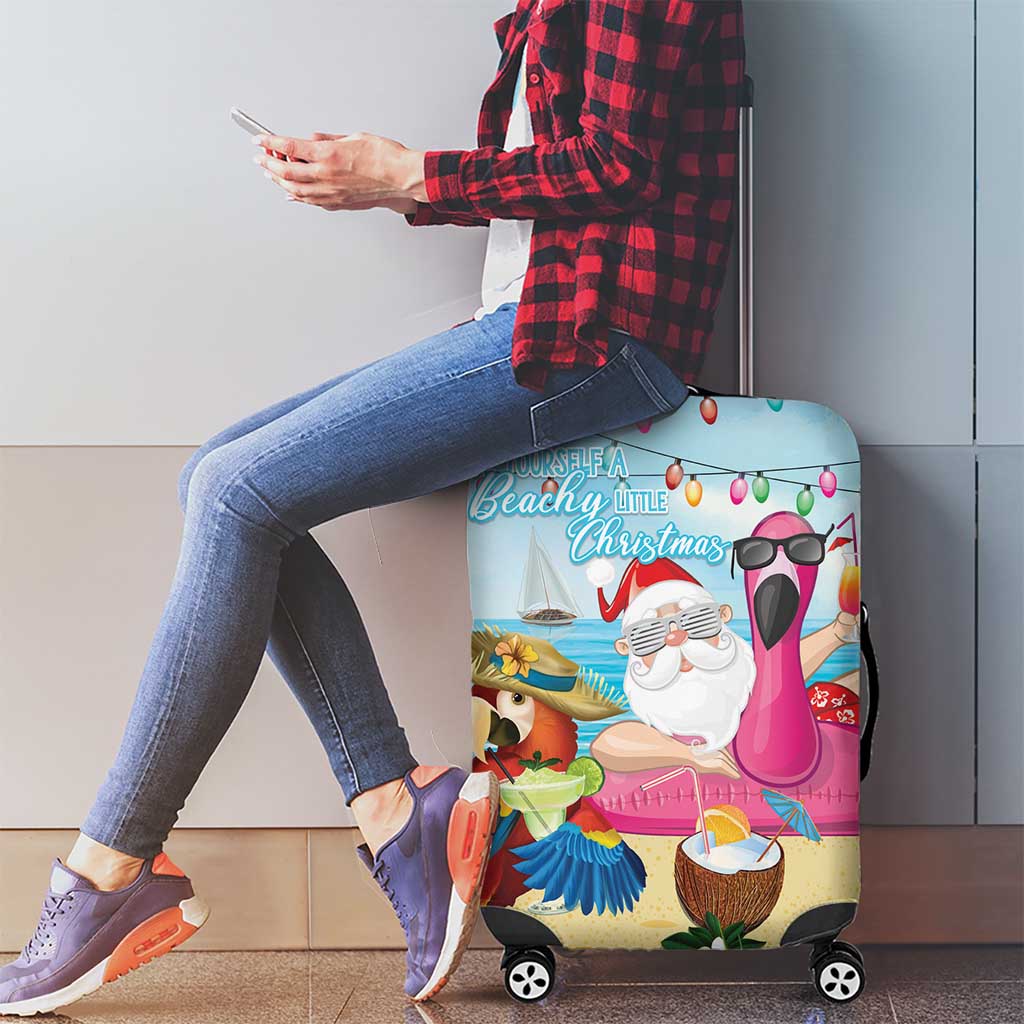 Have Yourself A Beachy Little Christmas Luggage Cover with Santa Chilling - Polynesian Pride