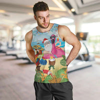 Have Yourself A Beachy Little Christmas Men Tank Top with Santa Chilling - Polynesian Pride
