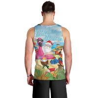 Have Yourself A Beachy Little Christmas Men Tank Top with Santa Chilling - Polynesian Pride