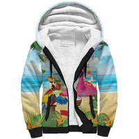 Have Yourself A Beachy Little Christmas Sherpa Hoodie with Santa Chilling - Polynesian Pride