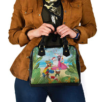 Have Yourself A Beachy Little Christmas Shoulder Handbag with Santa Chilling - Polynesian Pride
