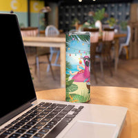 Have Yourself A Beachy Little Christmas Skinny Tumbler with Santa Chilling - Polynesian Pride