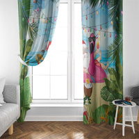 Have Yourself A Beachy Little Christmas Window Curtain with Santa Chilling - Polynesian Pride