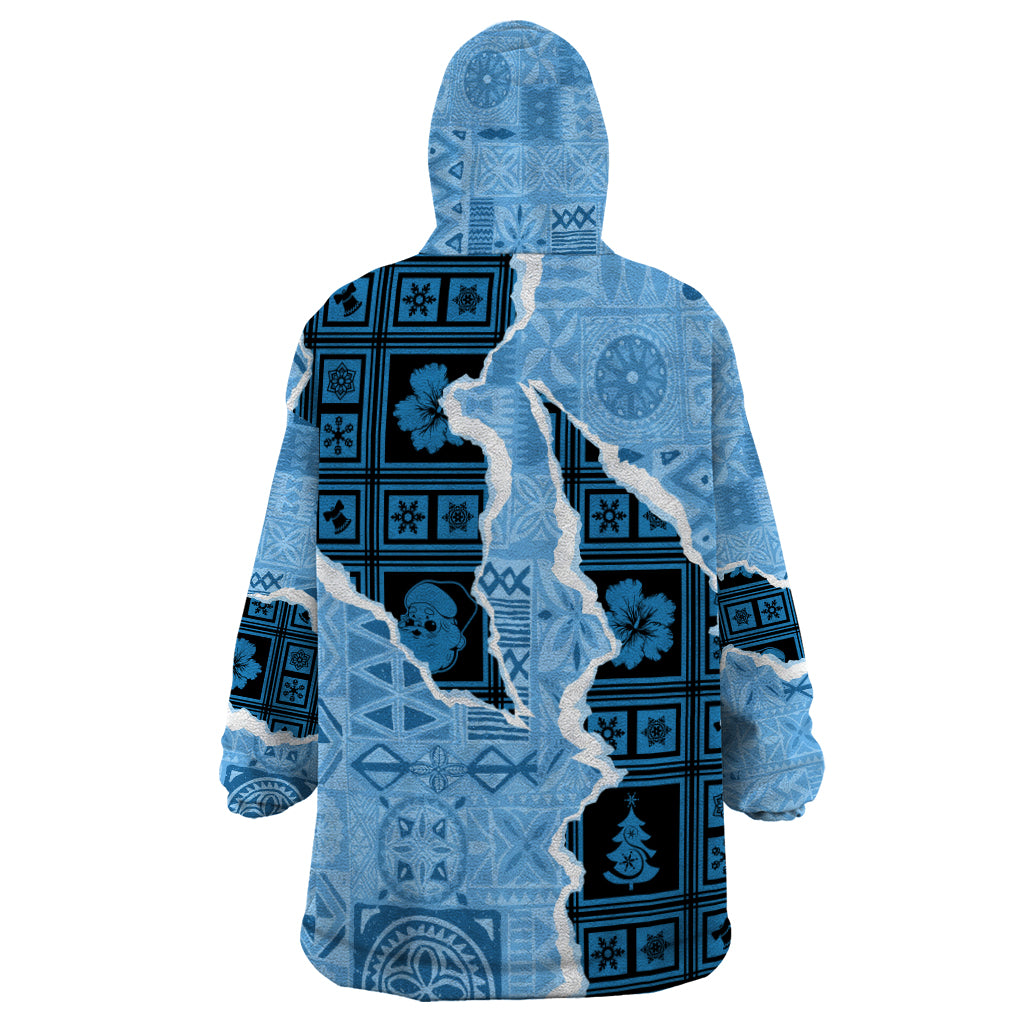 Bula Fiji Tapa Mix Christmas Wearable Blanket Hoodie Vintage Style LT7 - Polynesian Pride