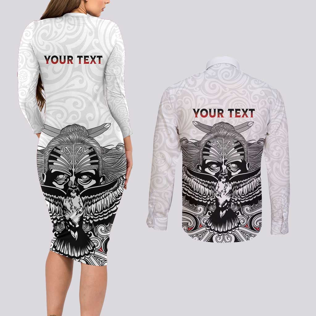 Aotearoa Personalized Couples Matching Long Sleeve Bodycon Dress and Long Sleeve Button Shirt Proud To Be Maori