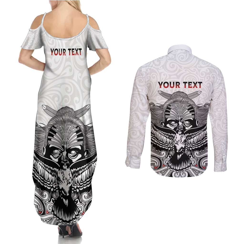 Aotearoa Personalized Couples Matching Summer Maxi Dress and Long Sleeve Button Shirt Proud To Be Maori