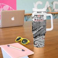 Aotearoa Personalized Tumbler With Handle Proud To Be Maori