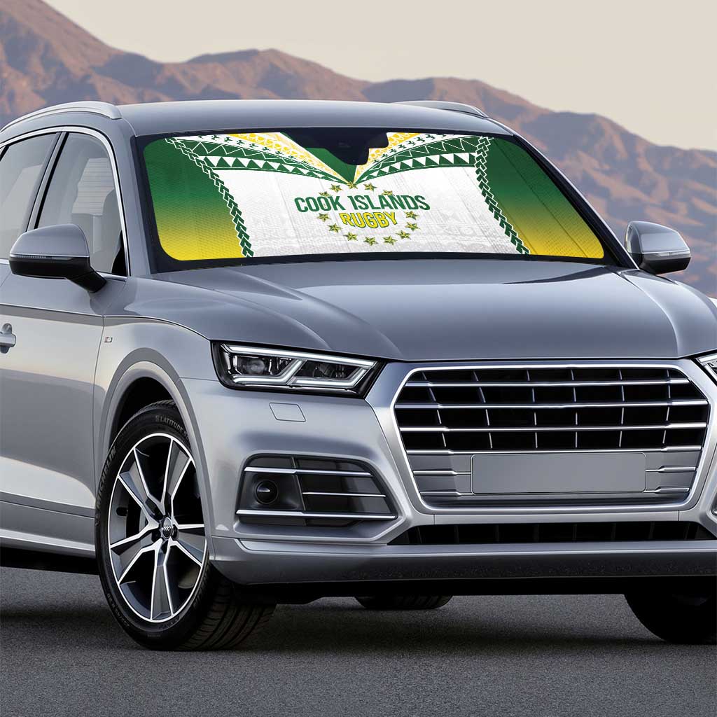 Cook Islands Rugby Auto Sun Shade Kuki's Aitu Champions - Polynesian Pride