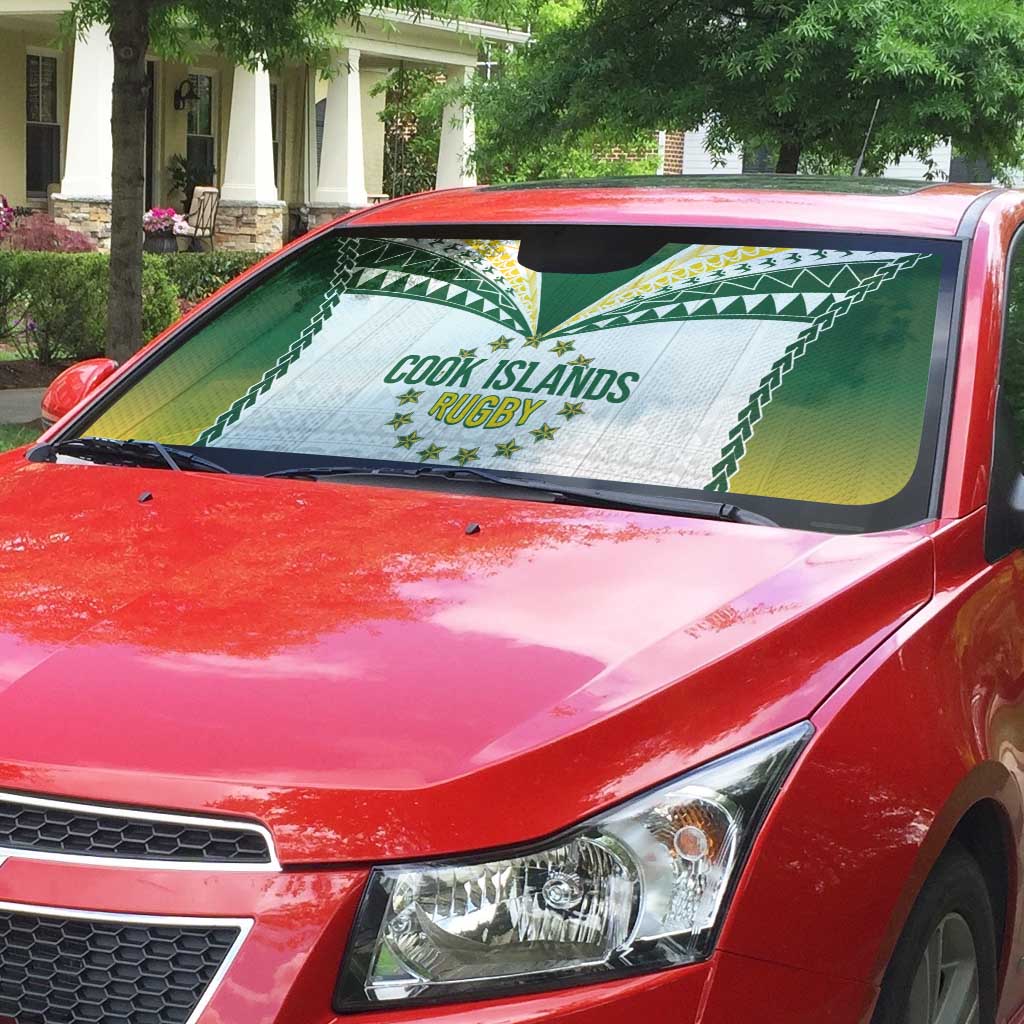 Cook Islands Rugby Auto Sun Shade Kuki's Aitu Champions - Polynesian Pride