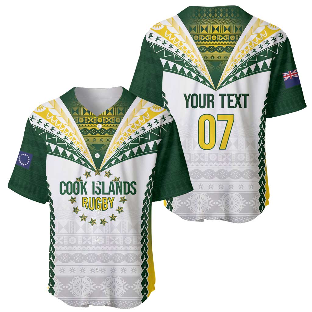 Cook Islands Rugby Custom Baseball Jersey Kuki's Aitu Champions - Polynesian Pride