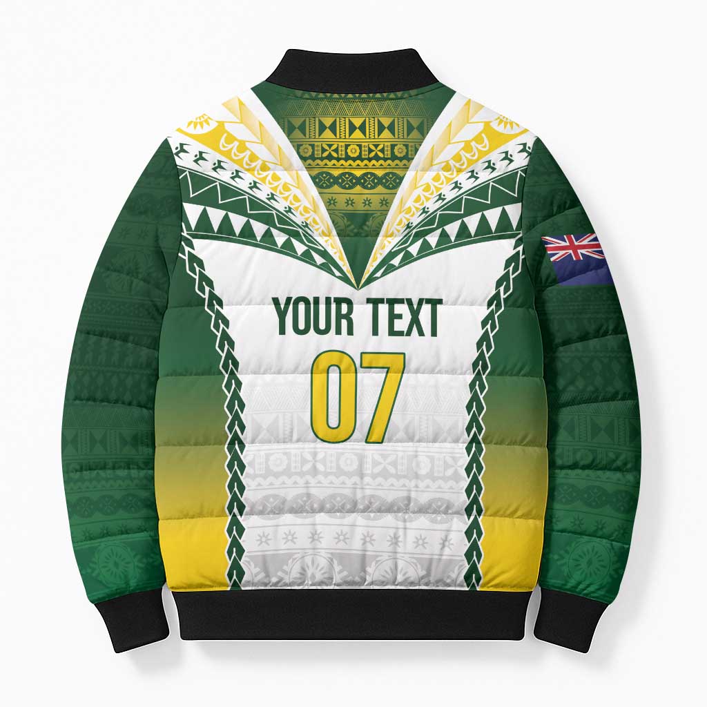 Cook Islands Rugby Custom Bomber Puffer Jacket Kuki's Aitu Champions - Polynesian Pride