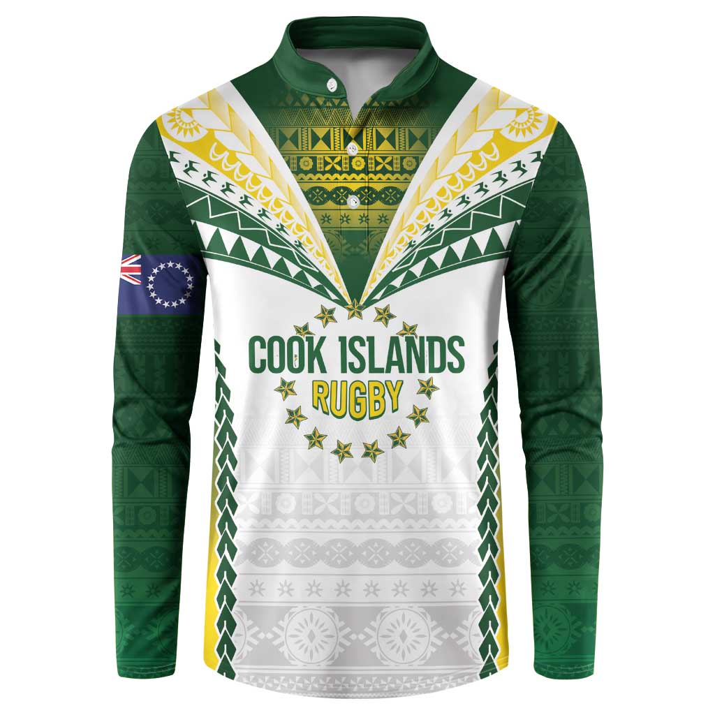 Cook Islands Rugby Custom Button Sweatshirt Kuki's Aitu Champions - Polynesian Pride